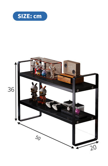 Compact two-tier desk shelf