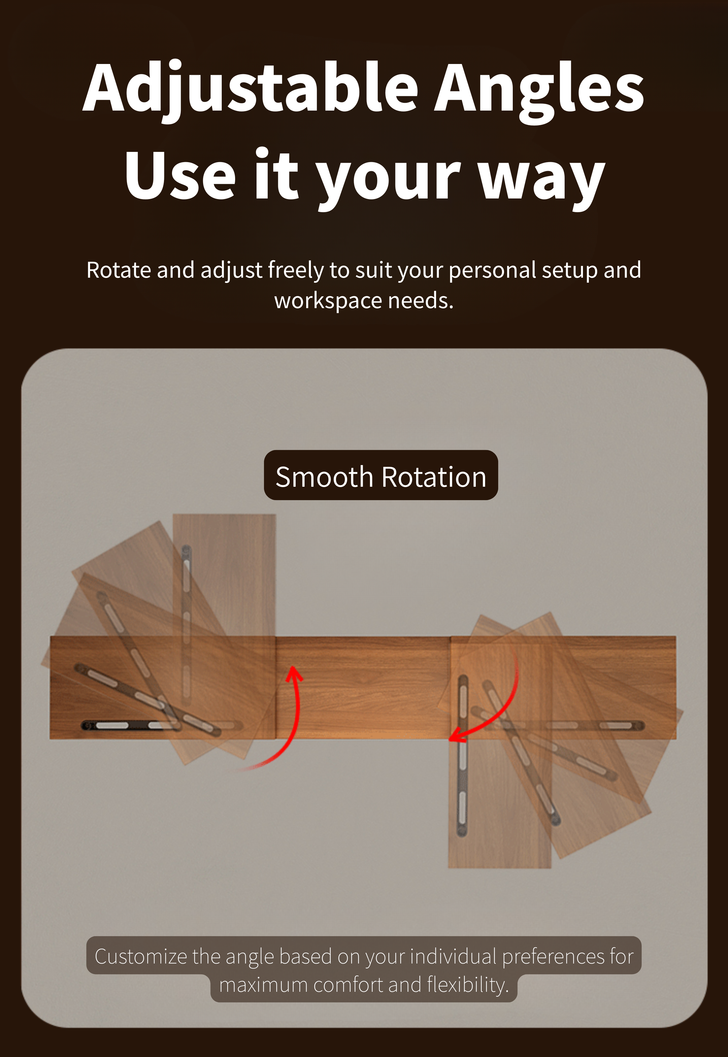 Rotating & Extendable Wooden Monitor Stand