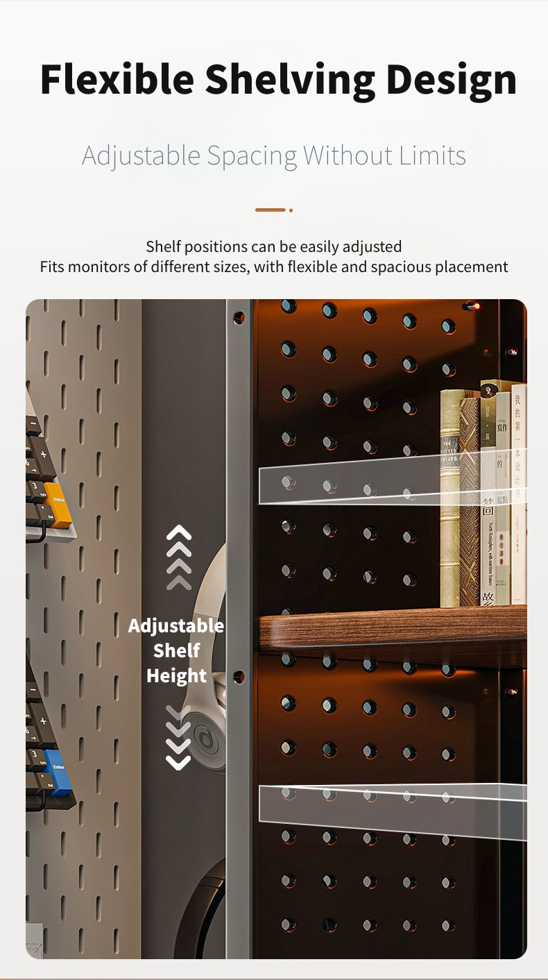 Monitor Stand with Pegboard Side Panels