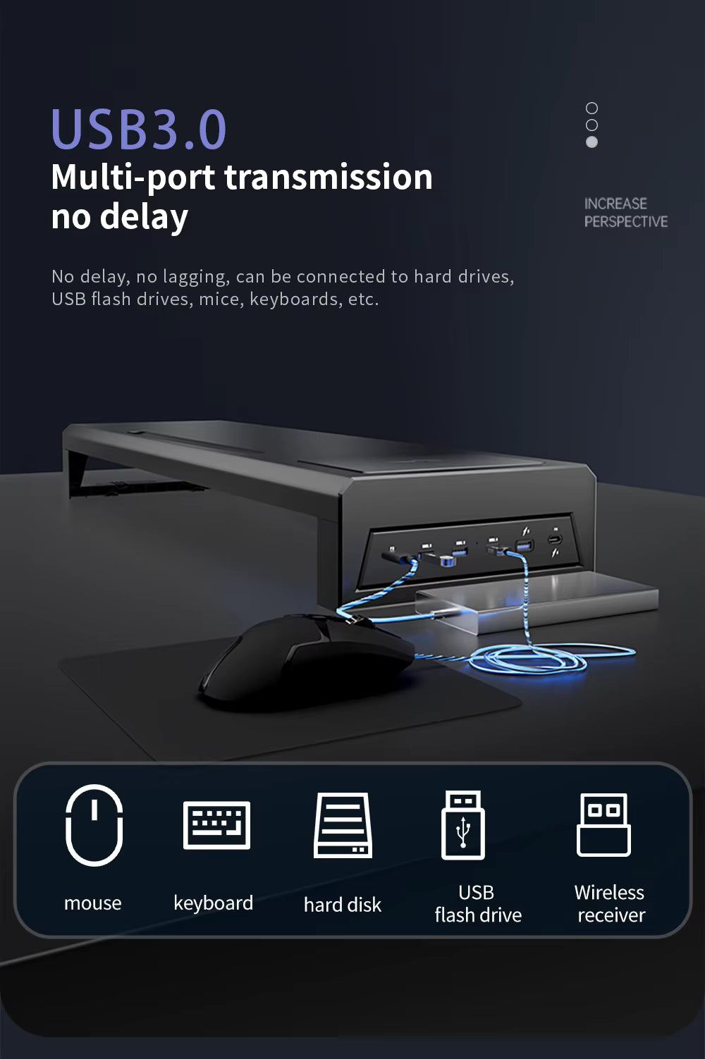 Multi-Functional Metal Monitor Riser (700mm)