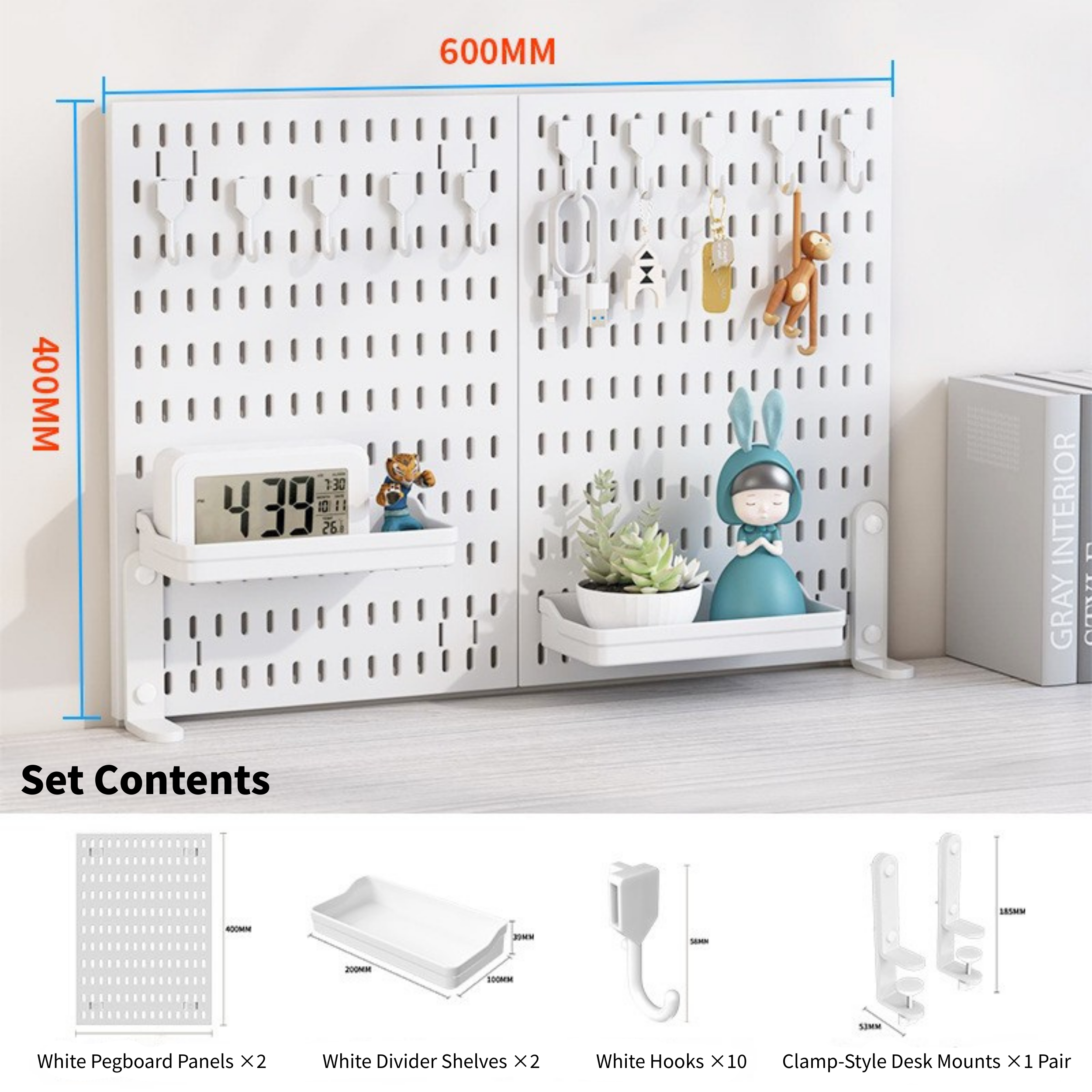 Modular Desk Pegboard Organizer