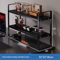 Compact two-tier desk shelf