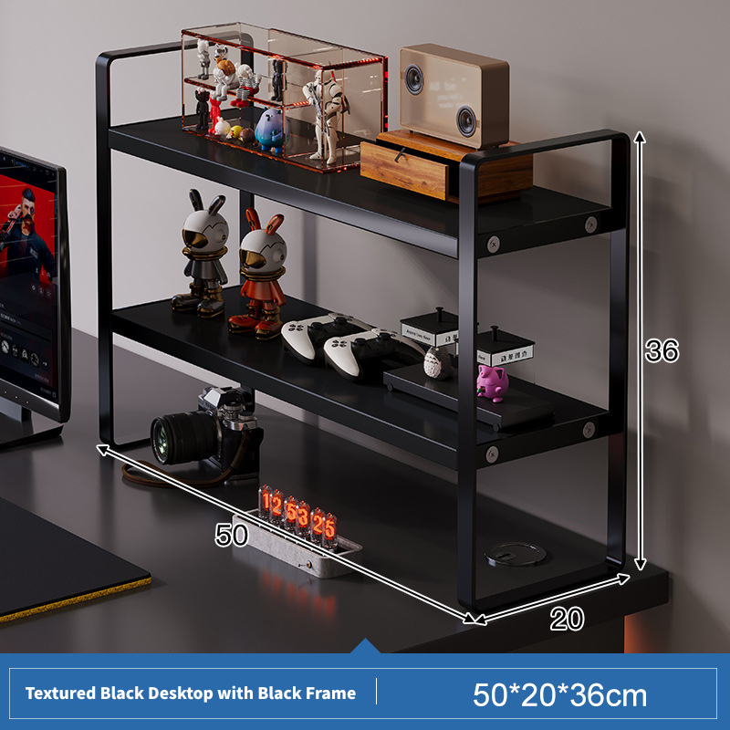 Compact two-tier desk shelf