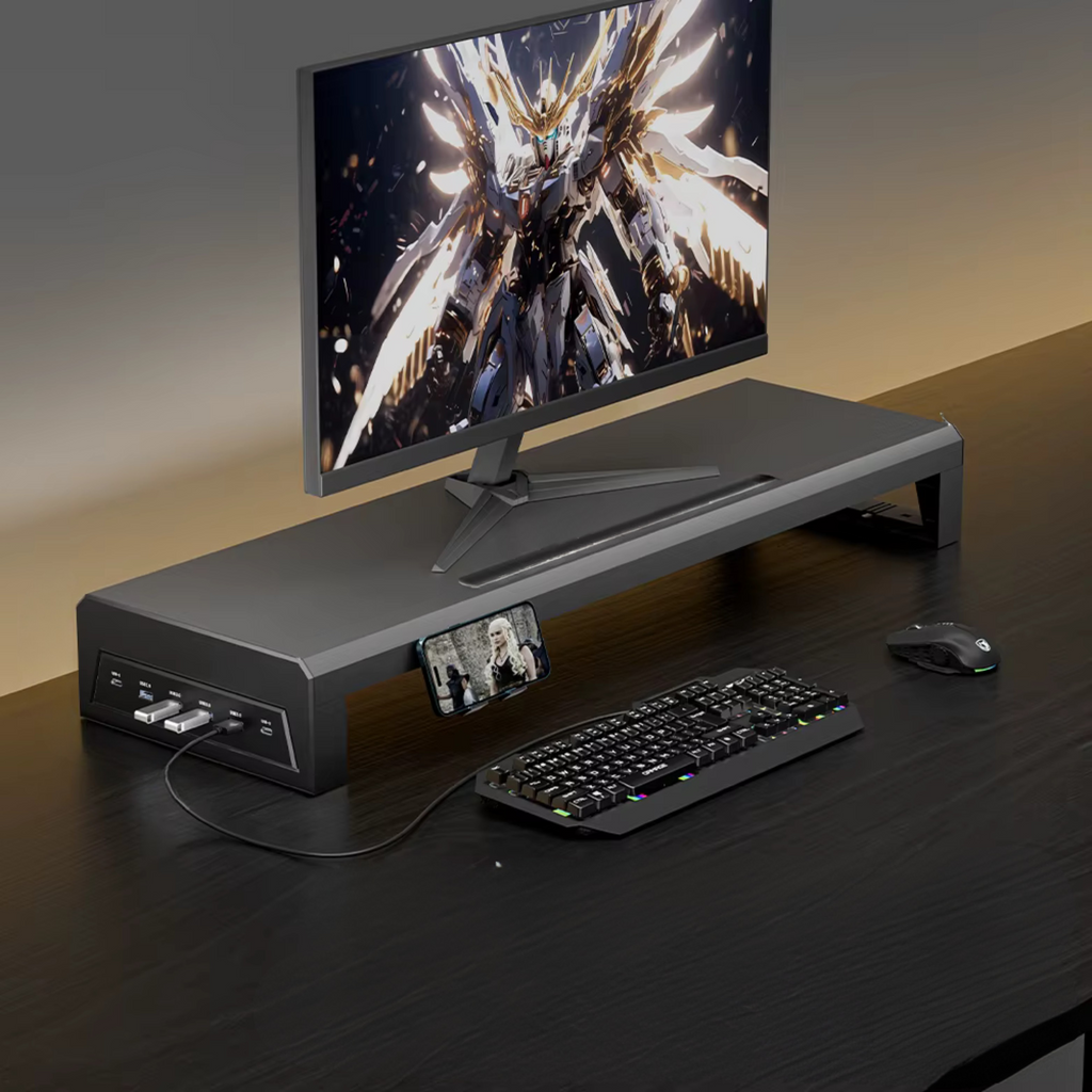 Metal Monitor Stand with USB Hub