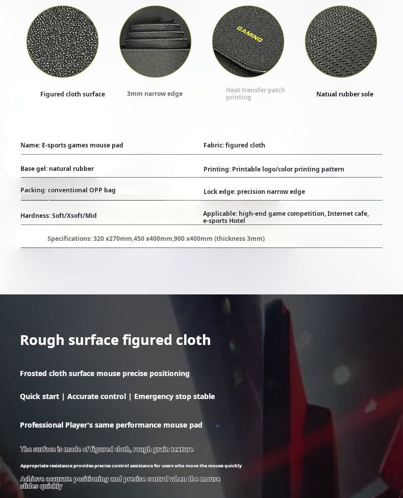 Pro Gaming Desk Pad (Jacquard Fabric Style)